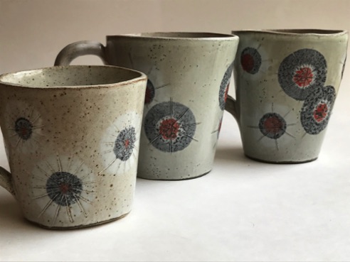 Mugs, speckled clay £17.50 each